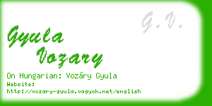 gyula vozary business card