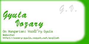 gyula vozary business card